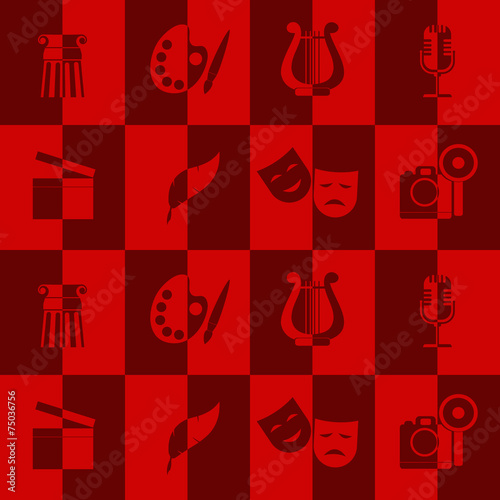 seamless background with symbols of art