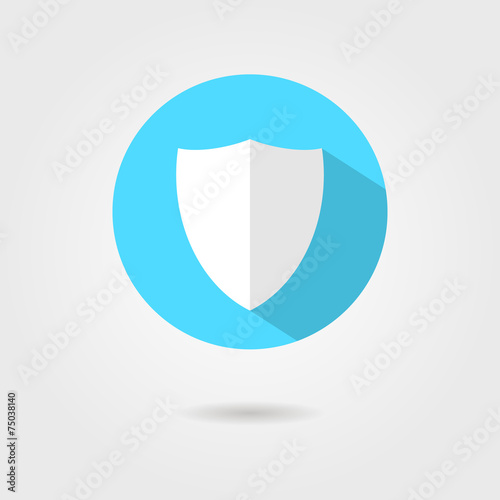 shield icon in blue circle with shadow