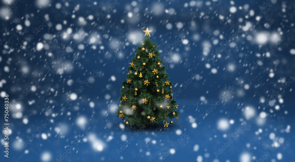 Christmas tree and snow Christmas tree and snow