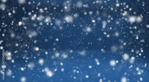 Winter blue background and snow