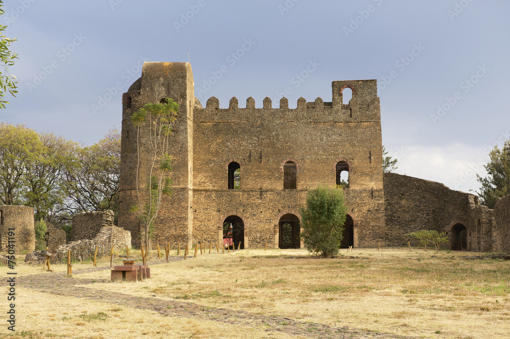 Medieval fortress in Gondar, Ethiopia.