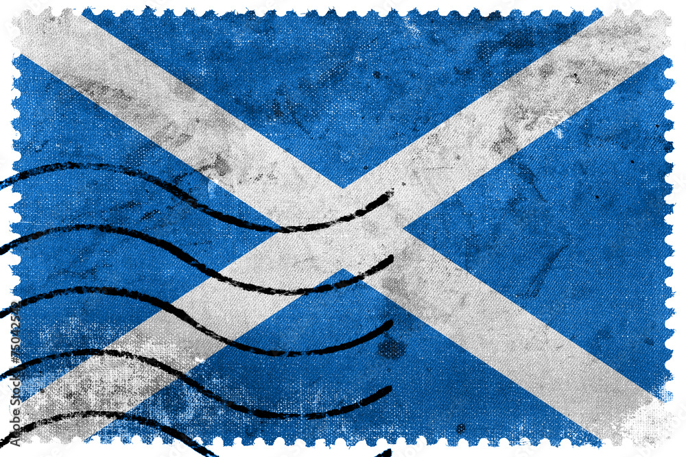 Fototapeta premium Scotland Flag - old postage stamp