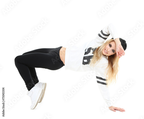Hip hop dancer dancing isol...