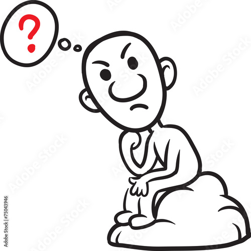 doodle small person - thinker
