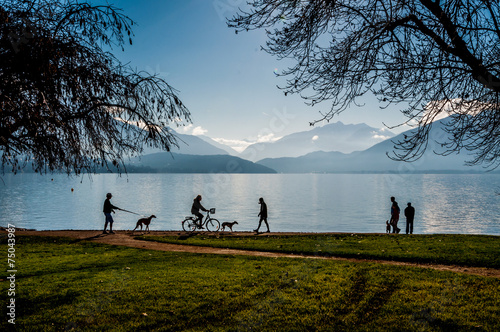 Quadro su tela Au bord du lac d'Annecy