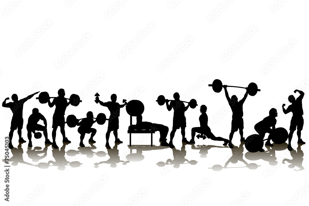 set athlettes with shadows set athlettes with shadows