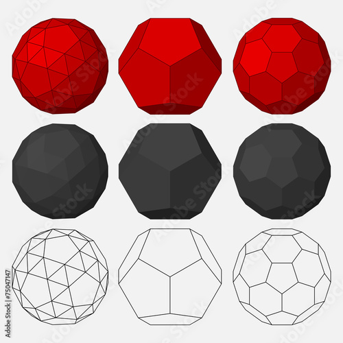 Obraz na plátně Set of three-dimensional geometric figures.