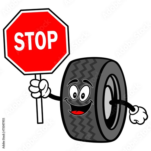 Tire with Stop Sign