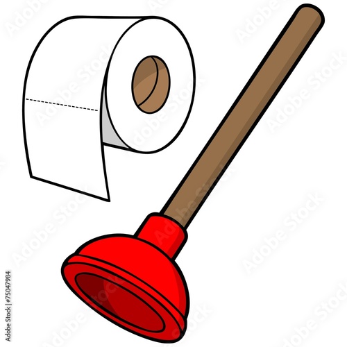 Toilet Paper and Plunger