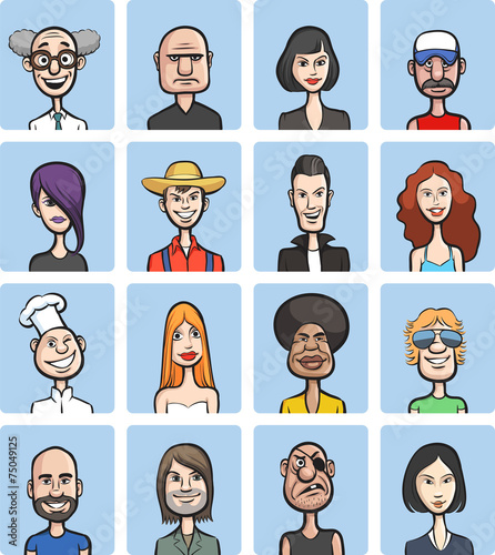 funny cartoon faces vector collection