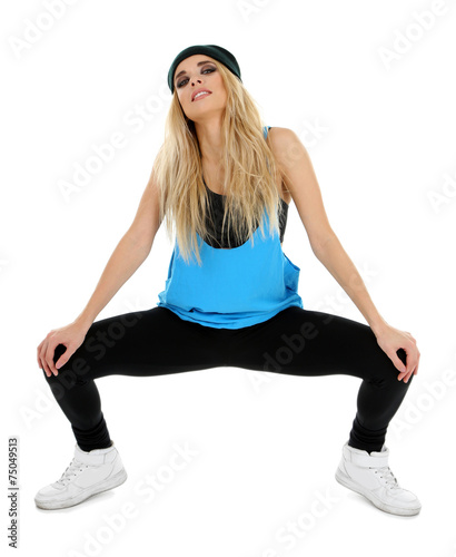 Hip hop dancer dancing isol...