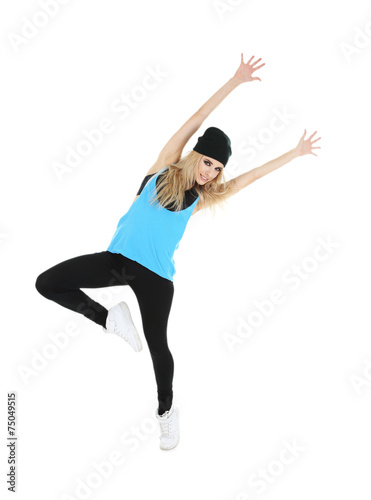 Hip hop dancer dancing isol...
