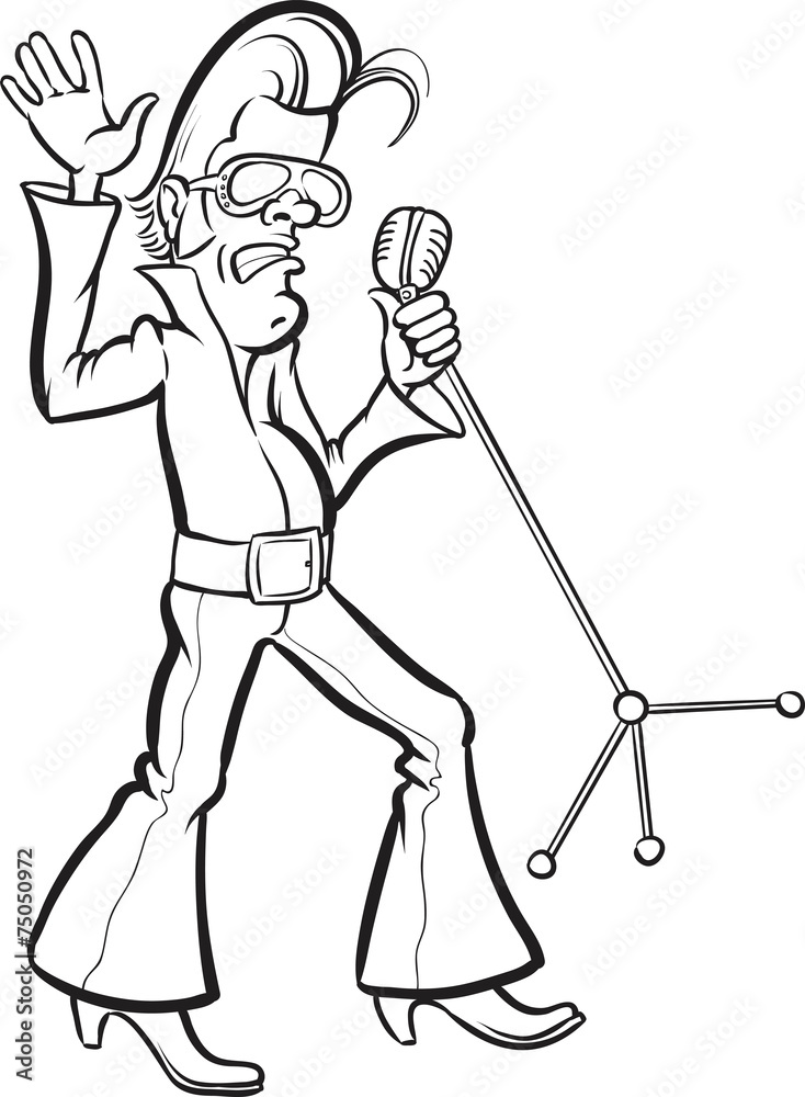 whiteboard drawing - Cartoon singing retro rock star Stock Vector | Adobe  Stock