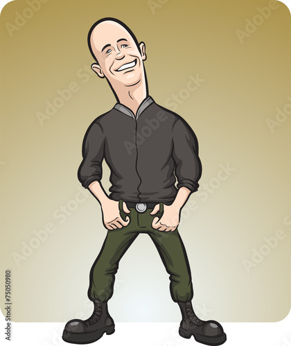 Fotografia, Obraz cartoon skinhead man