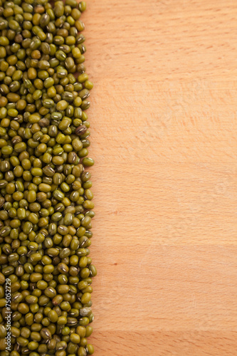 Mung beans on wood table