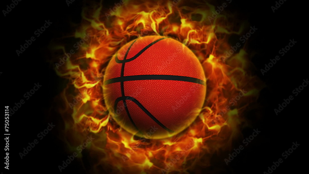 Fiery Basket Ball Background, with Alpha Channel