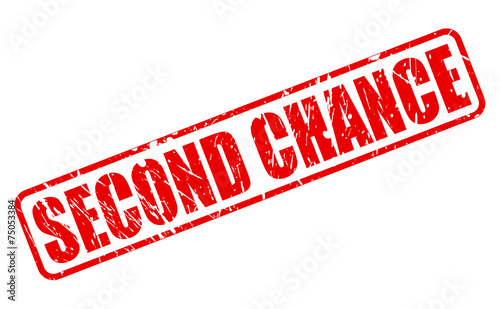 Second chance red stamp text