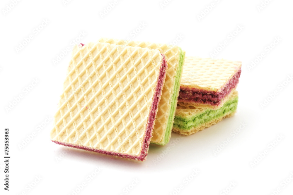 square wafer with different color in middle on white background square wafer with different color in middle on white background