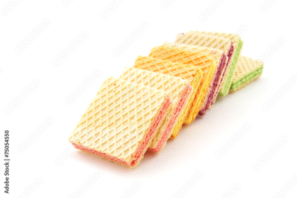 square wafer with different color in middle on white background square wafer with different color in middle on white background