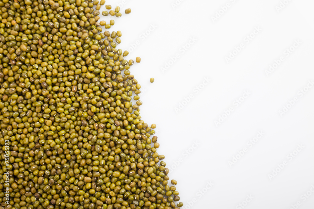 Mung beans with white copy space Mung beans with white copy space