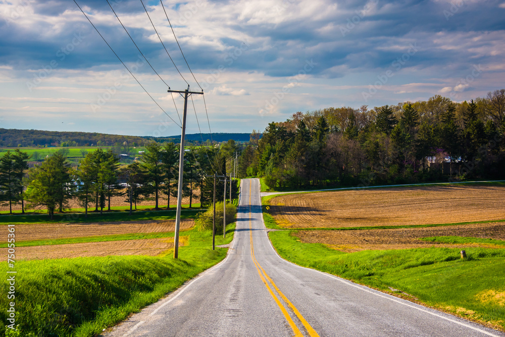 A country road in rural York County, Pennsylvania.