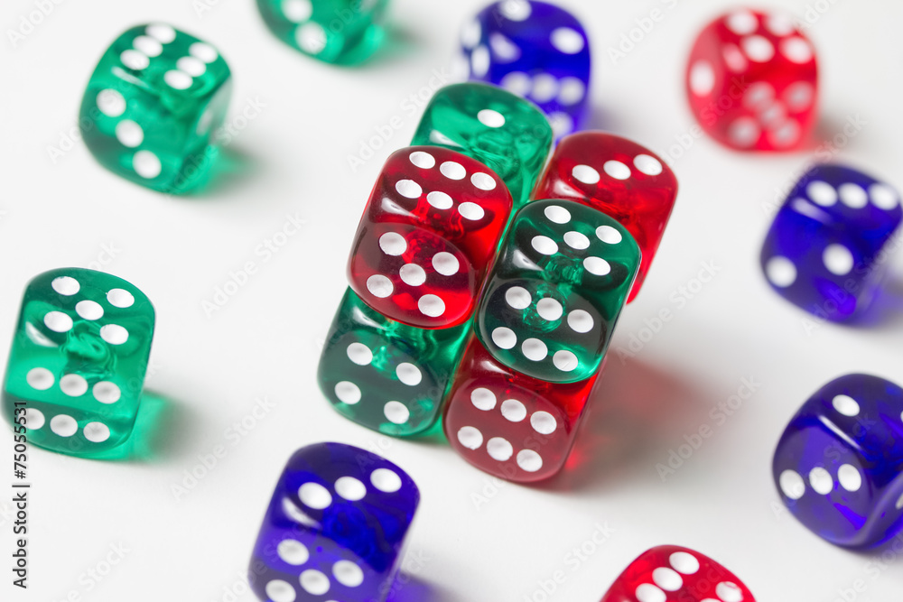 colorful dices background isolated on white colorful dices background isolated on white