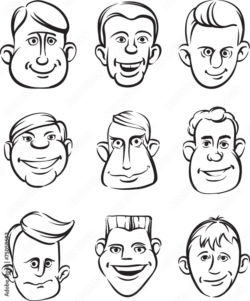 whiteboard drawing - funny men faces whiteboard drawing - funny men faces