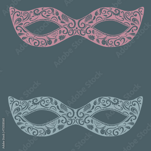 Festive masquerade lacy mask. Delicate hand drawn illustration