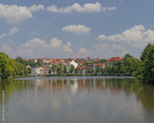Altenburg old city, picturesque view from the lake, Germany