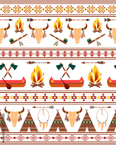 Seamless Tribal Native American Indian Borders