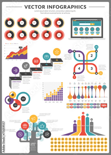 Big pack of vector infographics and design elements