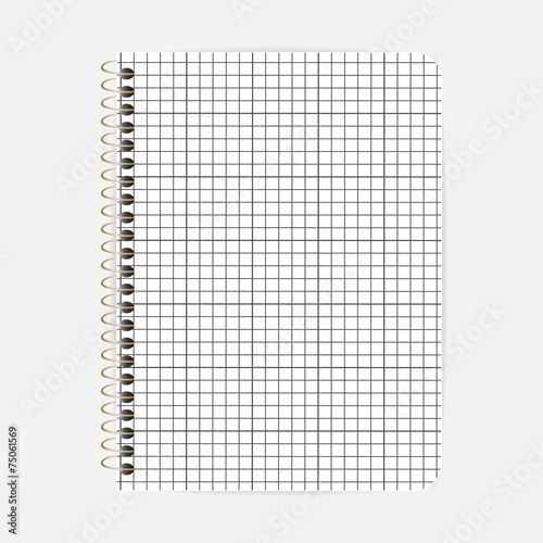 Opened notepad notebook sheet in a cage