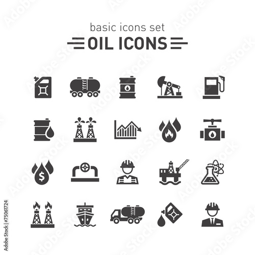 Oil icons set.