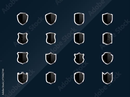 Glossy shield icons