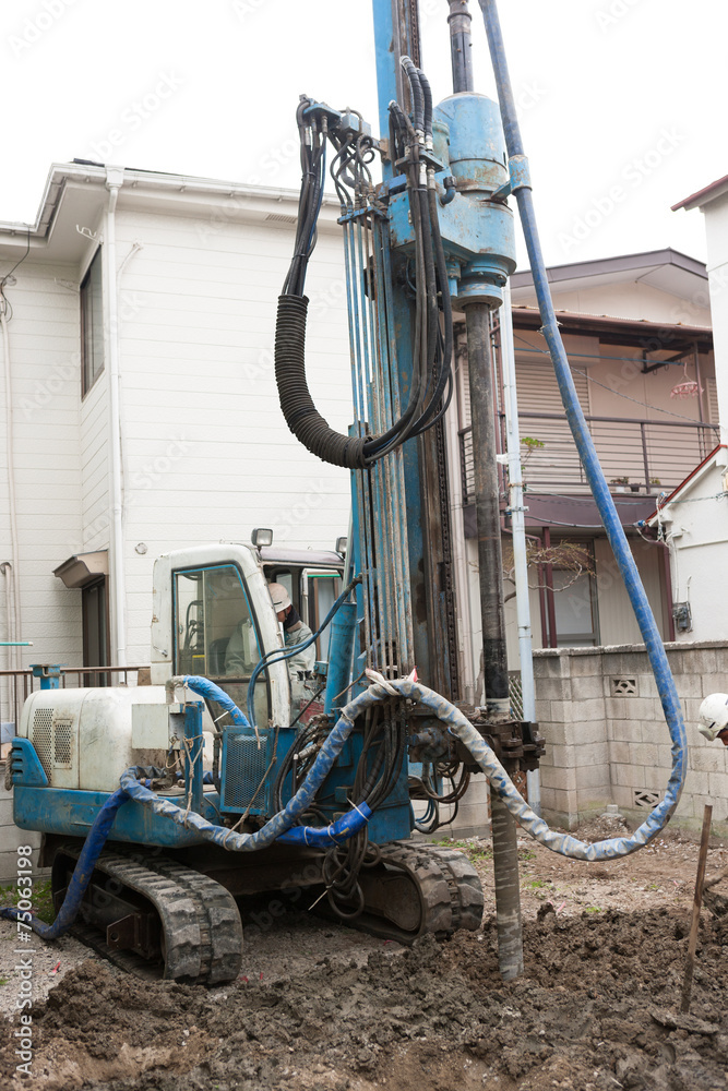 Naklejka premium 住宅建設予定地のの地盤改良工事