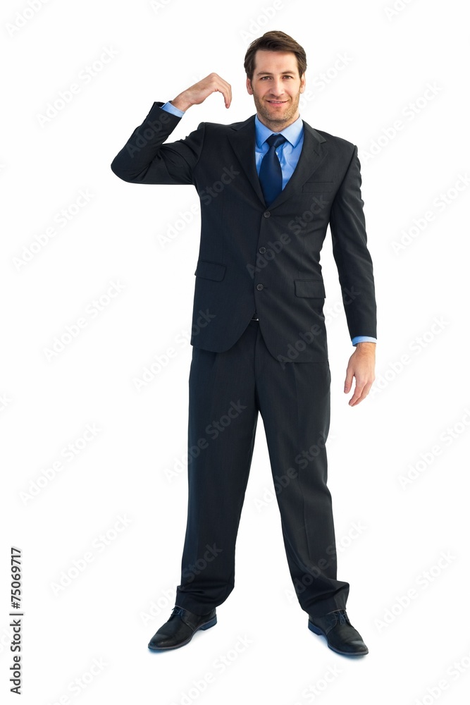 Businessman carrying something with his hands Businessman carrying something with his hands