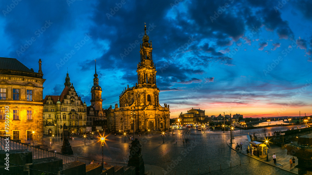 Sunset view of Dresden.