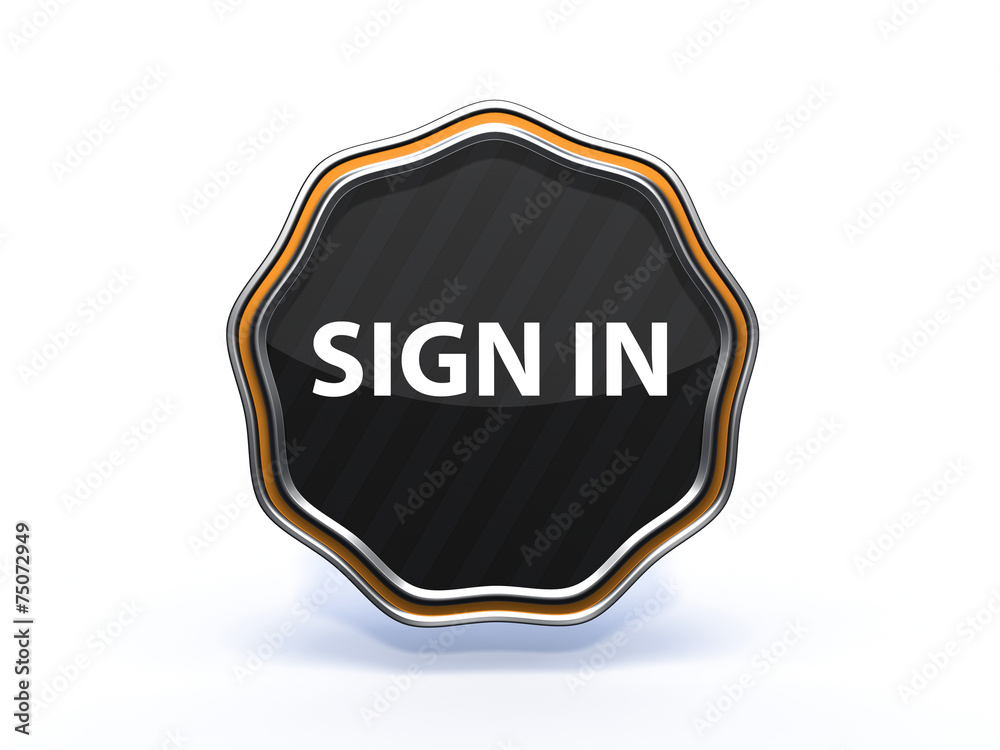 sign in star icon on white background sign in star icon on white background