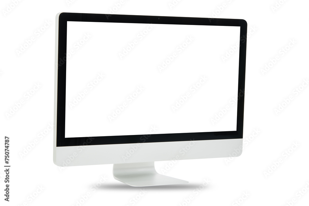 White computer monitor isolated White computer monitor isolated