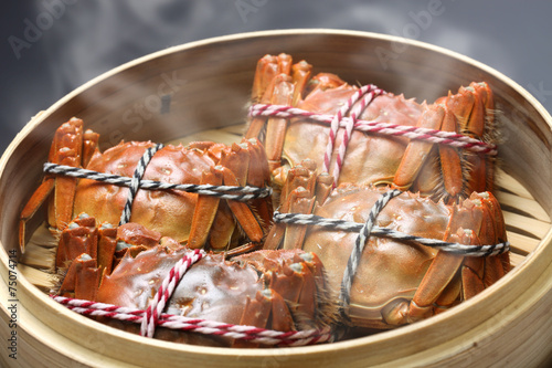 Photography steaming shanghai hairy crabs, chinese cuisine