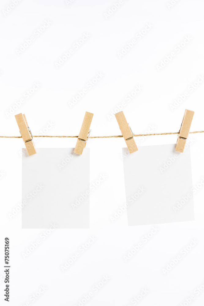 paper cards hanging rope isolated paper cards hanging rope isolated