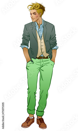 Full length portrait of handsome young man