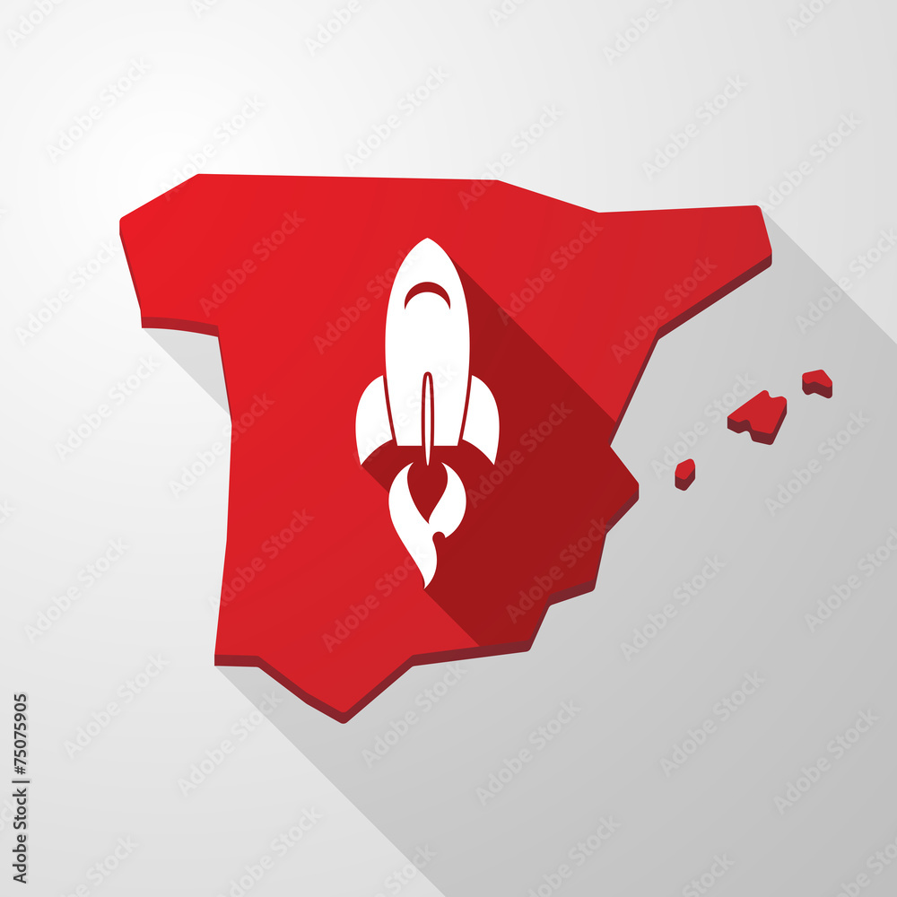 Fototapeta premium Spain icon with a rocket