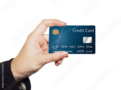 hand holding credit card