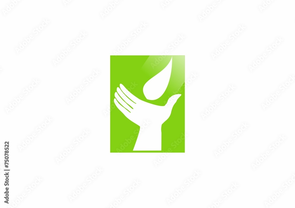 human's hand leaf and shine logo vector human's hand leaf and shine logo vector