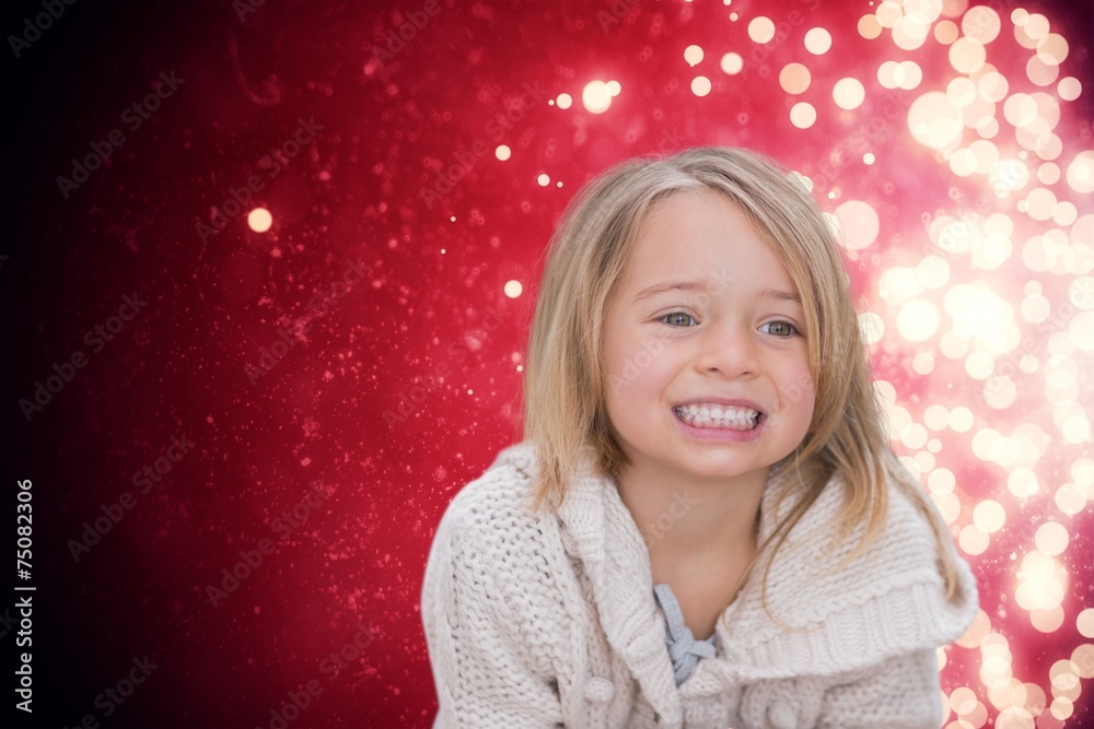 Composite image of cute little girl