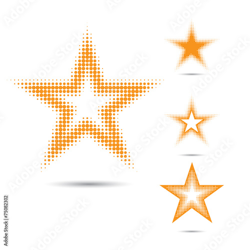 Set of abstract halftone design  elements, star shape