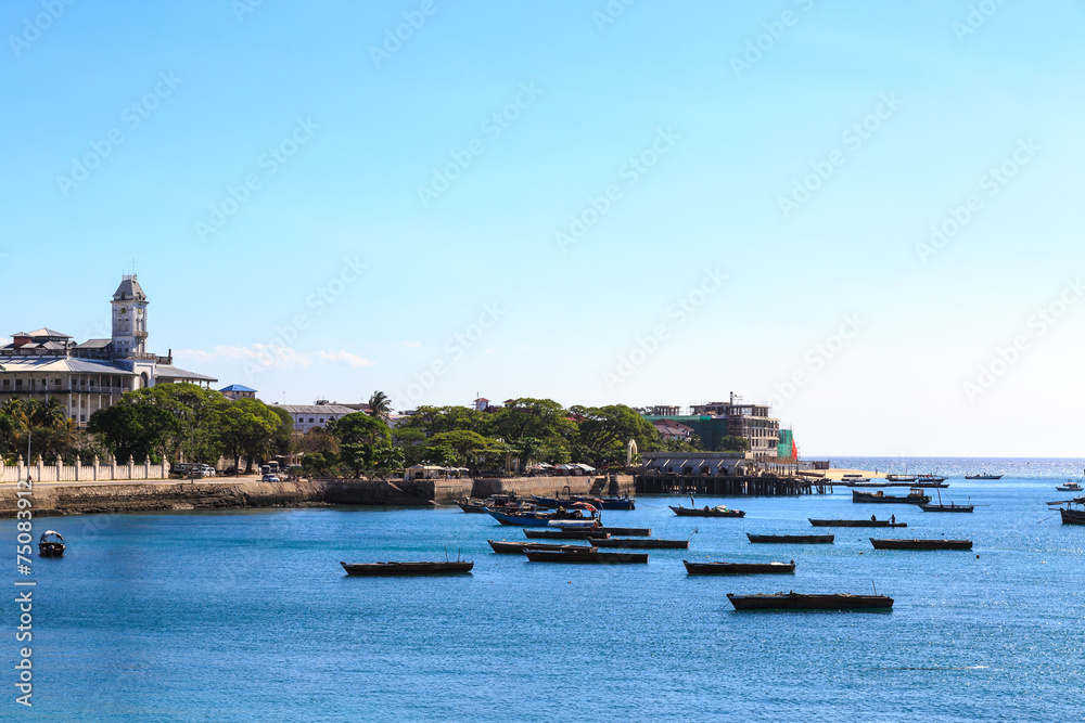 Stone town Zanzibar seen from the water