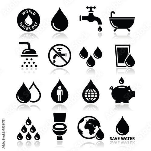World Water Day icons - ecology, green concept