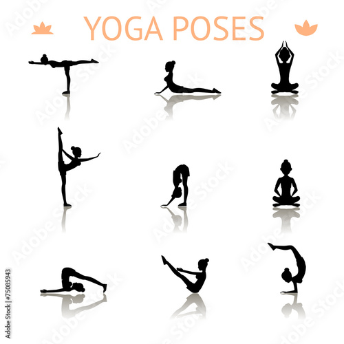 yoga silhouette poses
